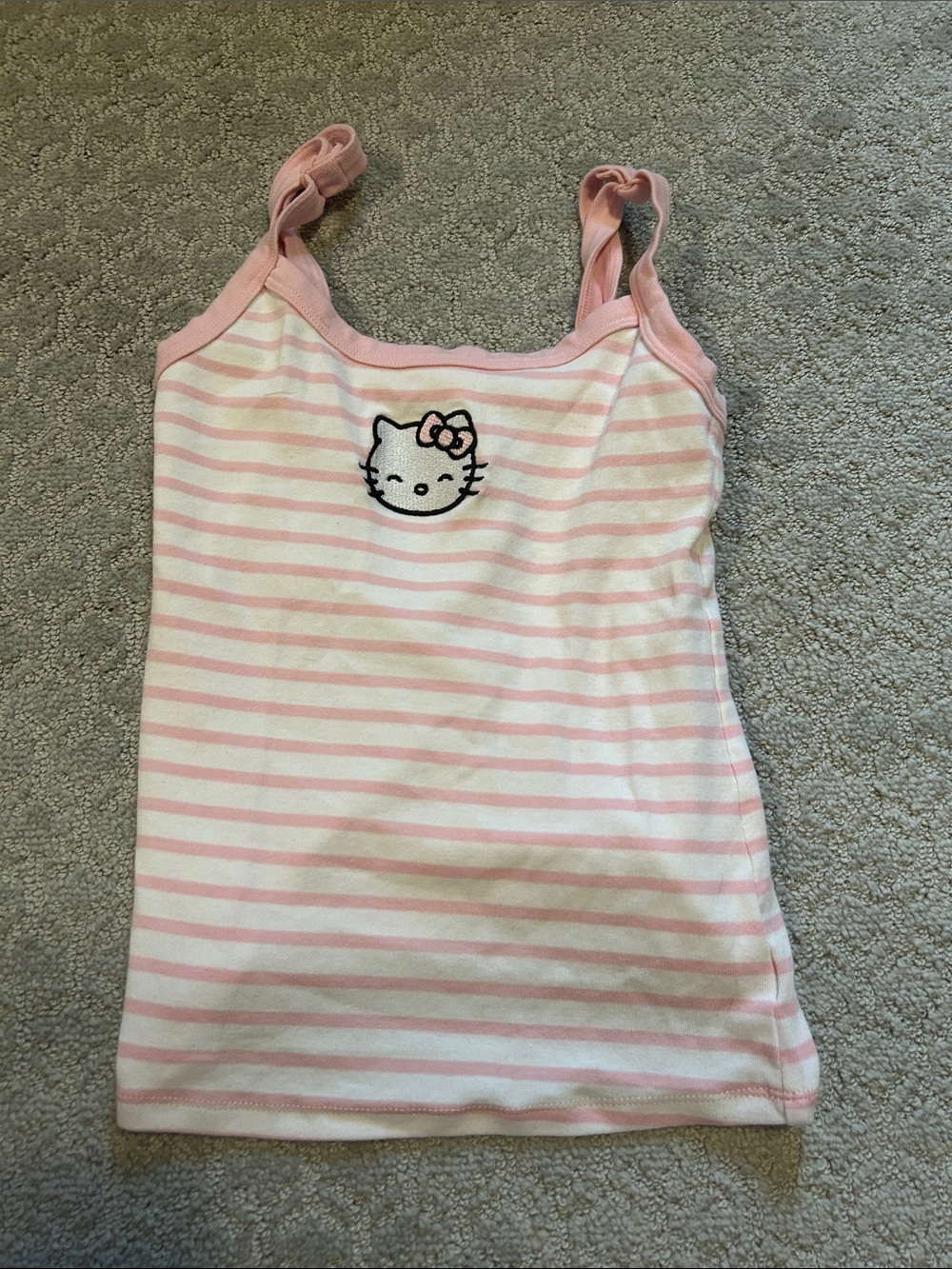 Hello Kitty Pink and White Striped Tank Top